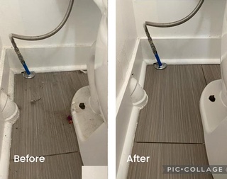 Before and After Cleaning washroom area by Cleaning 4 You