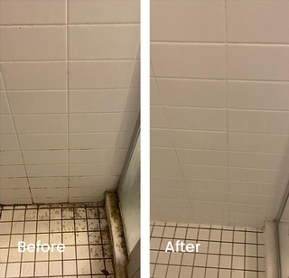 Before and After Residential Bathroom Cleaning by Cleaning 4 You