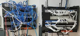 Experience the transformative before and after Cleanup of your Network rack by Kunsten Technologies Inc.