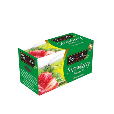 Tea4U Green Tea, Strawberry. 25 Teabags
