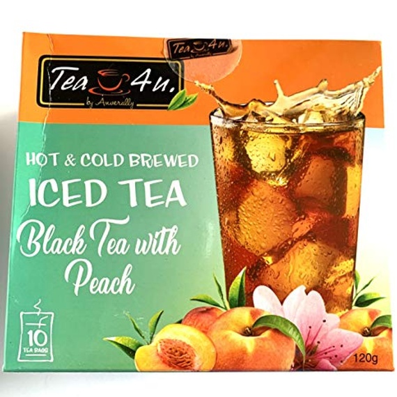 Tea4U Peach Iced Tea Cold Brewed 10 Tea Bags