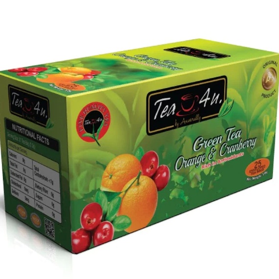 Tea4U Orange and Cranberry Green Tea 25 Tea Bags