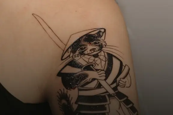 Apprentice learning tattoo techniques at Rebel Ink Las Vegas.