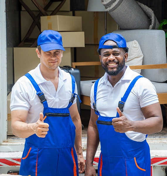 residential movers in Clayton carrying furniture