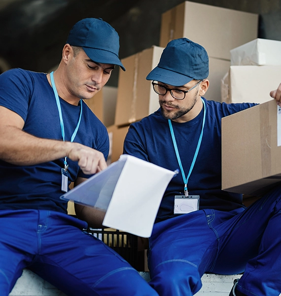 Professional movers in Collinsville IL loading truck