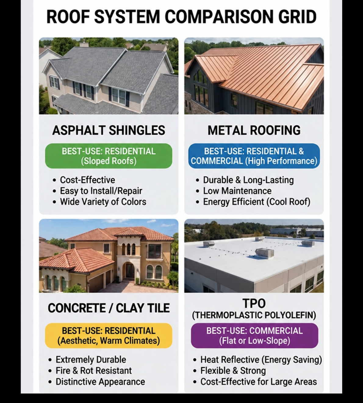 Roofing Systems We Install