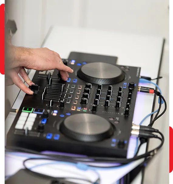 Corporate DJ handling AV for a business gala