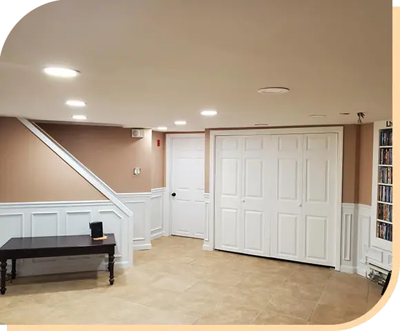 Built-in storage in home remodeling Fire Island project