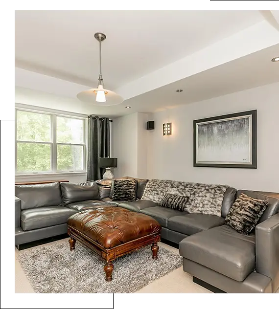 Real estate videography services in Brampton living room tour