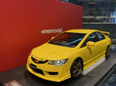 OM-1/18-HONDA CIVIC TYPE-R FD2 MUGEN LATE Version - Yellow (Last One in Stock)