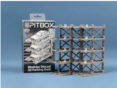 Pitbox 1/64 ABS assembly Garage simulation scene series, multi-storey 10 parking spot parking frame