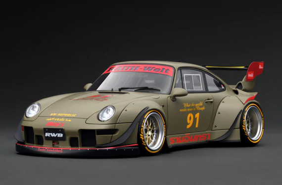 IGNITION MODE 1/18 RWB PORSCHE 993 Khaki - IG3626