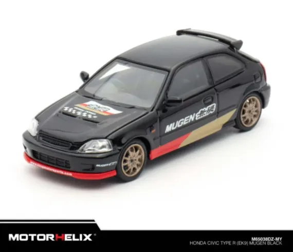 MotorHelix 1/64 Honda Civic Type-R (EK9) MUGEN in Black TMCS Special Event Edition - M65038DZ-MY