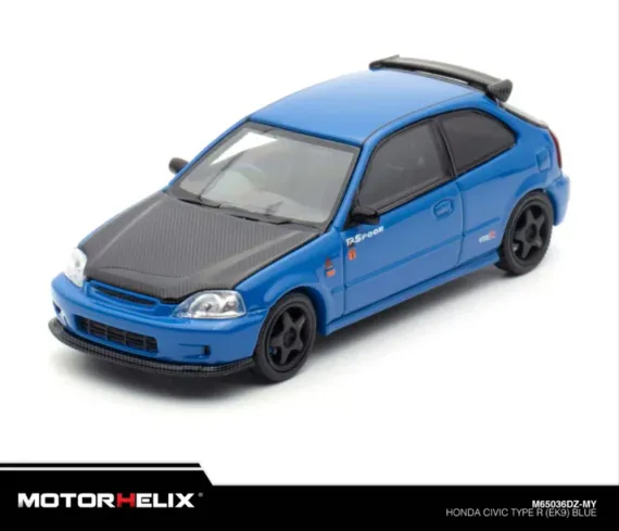 MOTORHELIX 1/64 HONDA CIVIC TYPE R EK9 TMCS EVENT SPECIAL BLUE - M65036DZ-MY