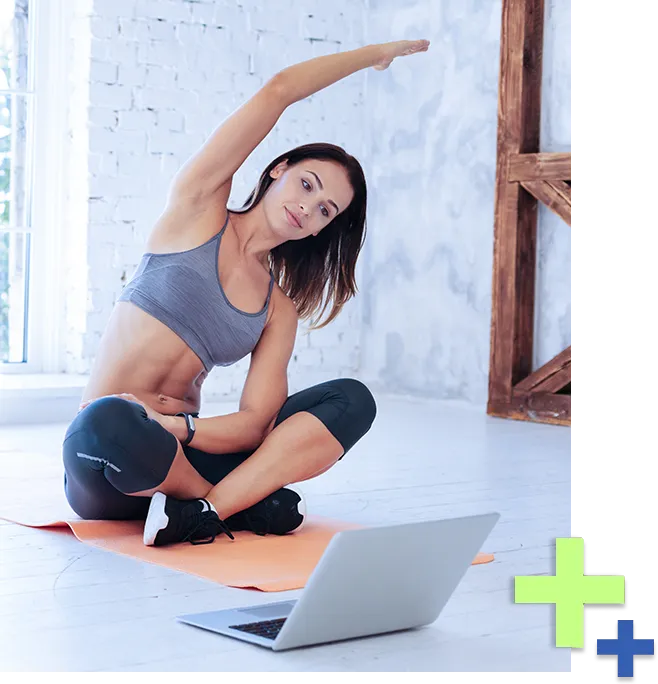 woman tracking meals via online weight loss coaching