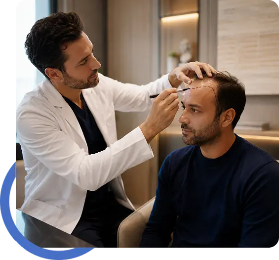 FUE hair transplant donor area close-up