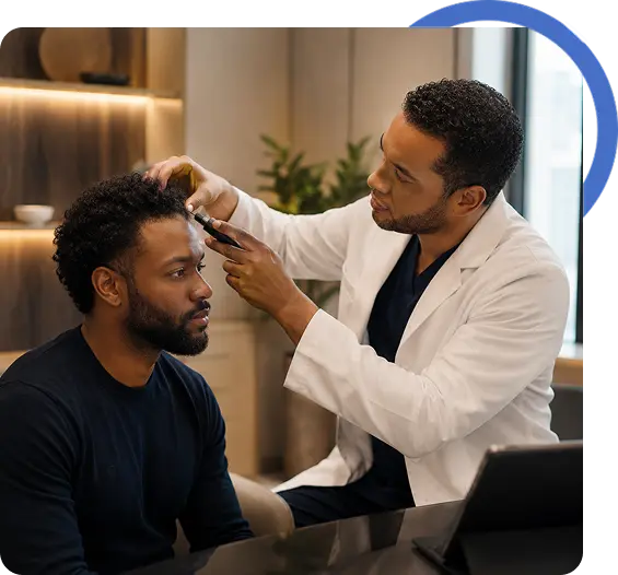 FUE hair transplant donor extraction detail