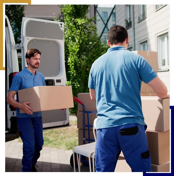 Expert movers handling heavy safes