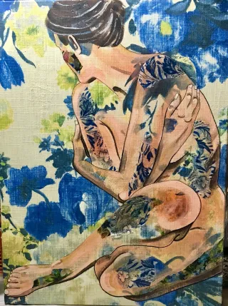 Blue Floral Nude(SOLD).webp