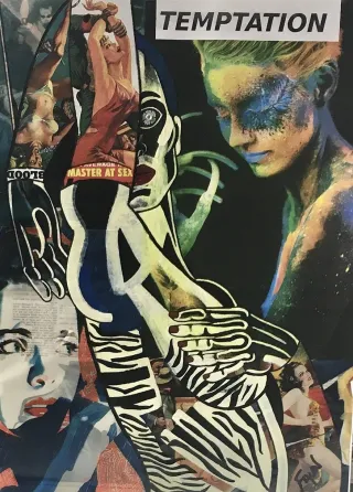 Temptation Collage and mixed media with acrylic.webp