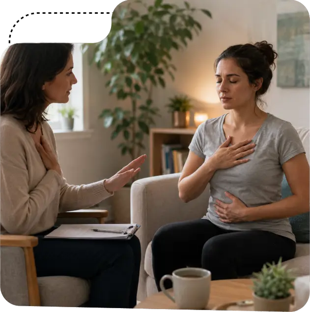Online Anxiety Therapy appointment on laptop