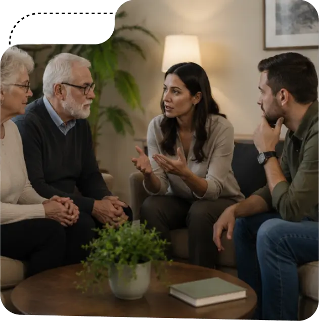 In-person family therapy session in Fort Mill office