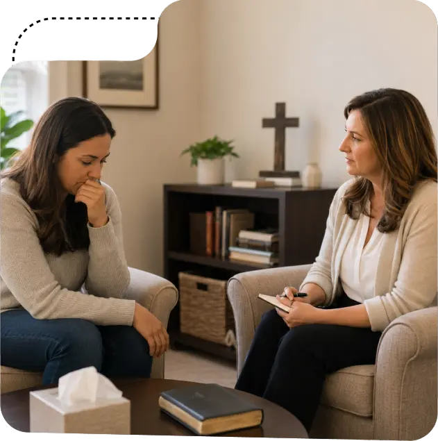 Faith-based counseling session in NC office