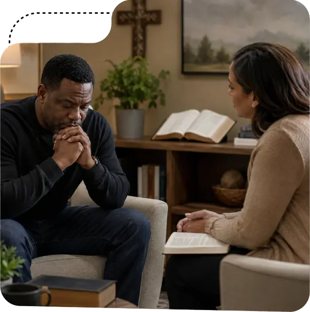 Online Christian counseling in South Carolina laptop setup