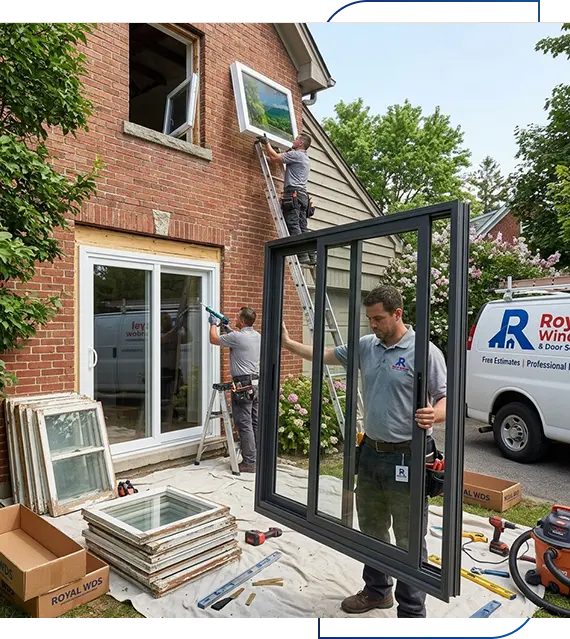 modern aluminum and vinyl windows Houston residence