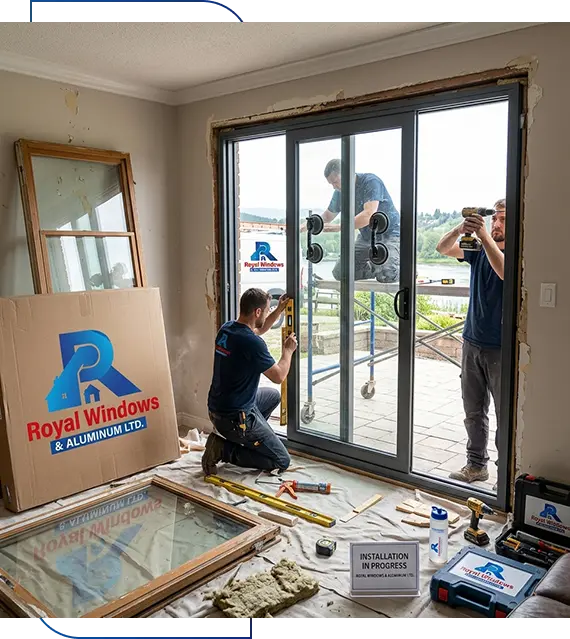 durable aluminum window frame installation close-up