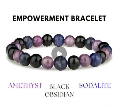 Amethyst, Obsidian and Sodalite bracelet