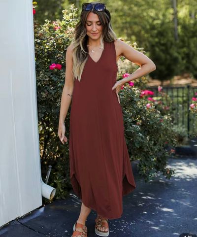 Solid Hem Arc Tee Shirt Dress