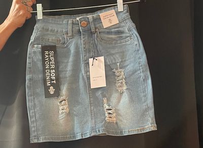 Stone Washed Jean Skirt