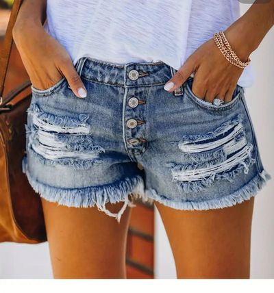 Stretch Denim Shorts