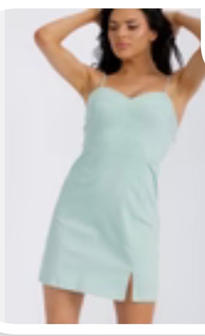 Front Slit Bodycon Mini Dress