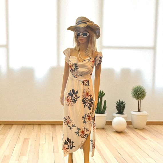 Off shoulder Slit Dress