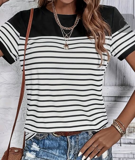 Stripped Crew Neck Shirt