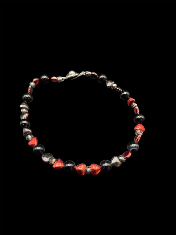 Hematite hearts and obsidian