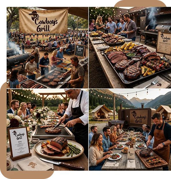 Cowboys Grill smoked brisket catering tray