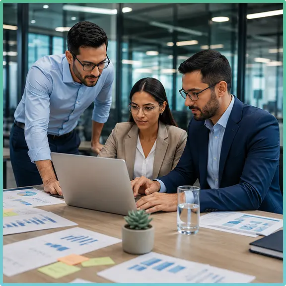Business growth consultant advising an established owner