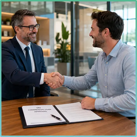 Advisor reviewing business financing documents