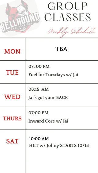Weekly Class Schedule January