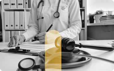 Medical consultant analyzing neurological data for legal case