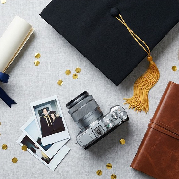 Professional graduation photos with cap and gown