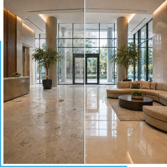 Professional janitorial services in Oakville office building