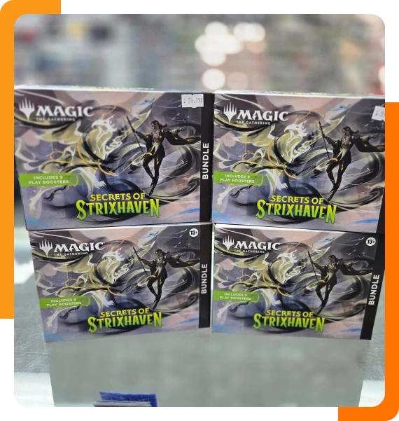 Magic The Gathering products on display in game store