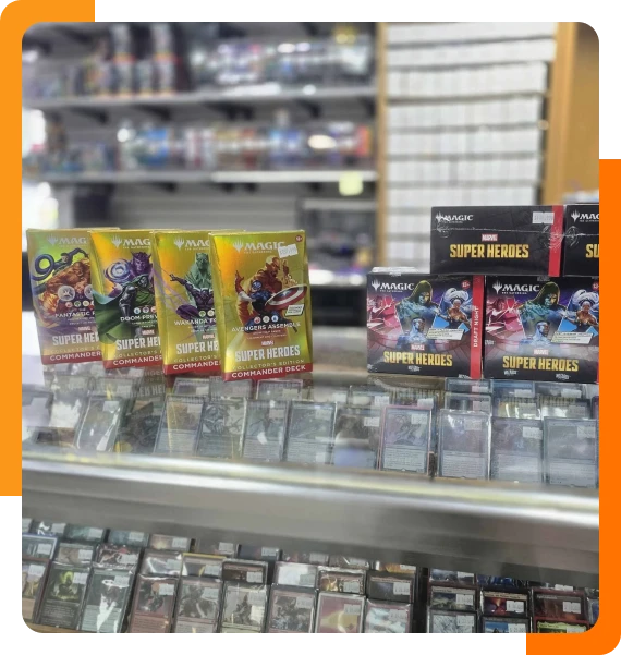MTG cards and accessories at local game store