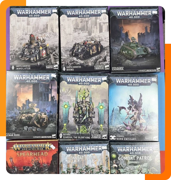Painted Warhammer army on tabletop battlefield