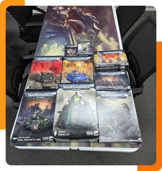 Tabletop wargaming players at Phoenix Nest Games