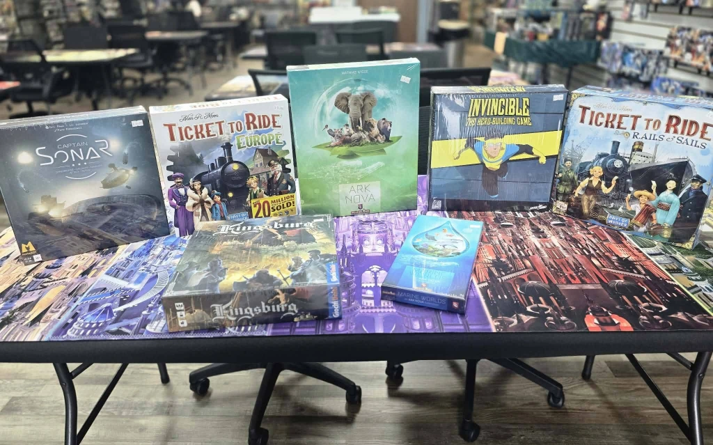 Retro game trade store at Phoenix Nest Games in Athens